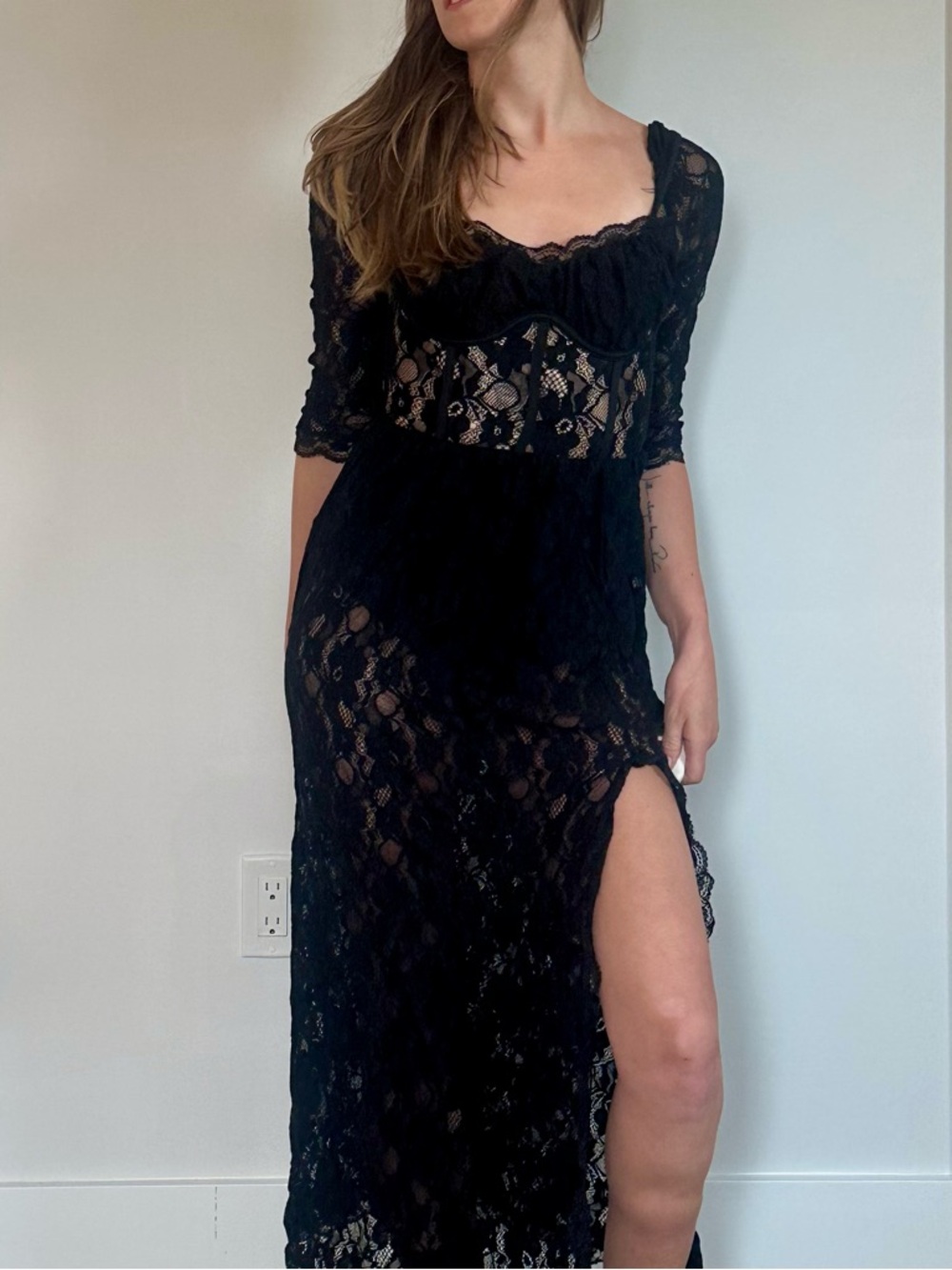 Halfheart Black Lace Maxi Dress